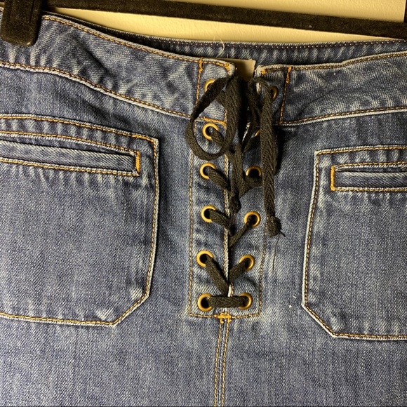 Lace up Denim Skirt - Picture 3 of 3